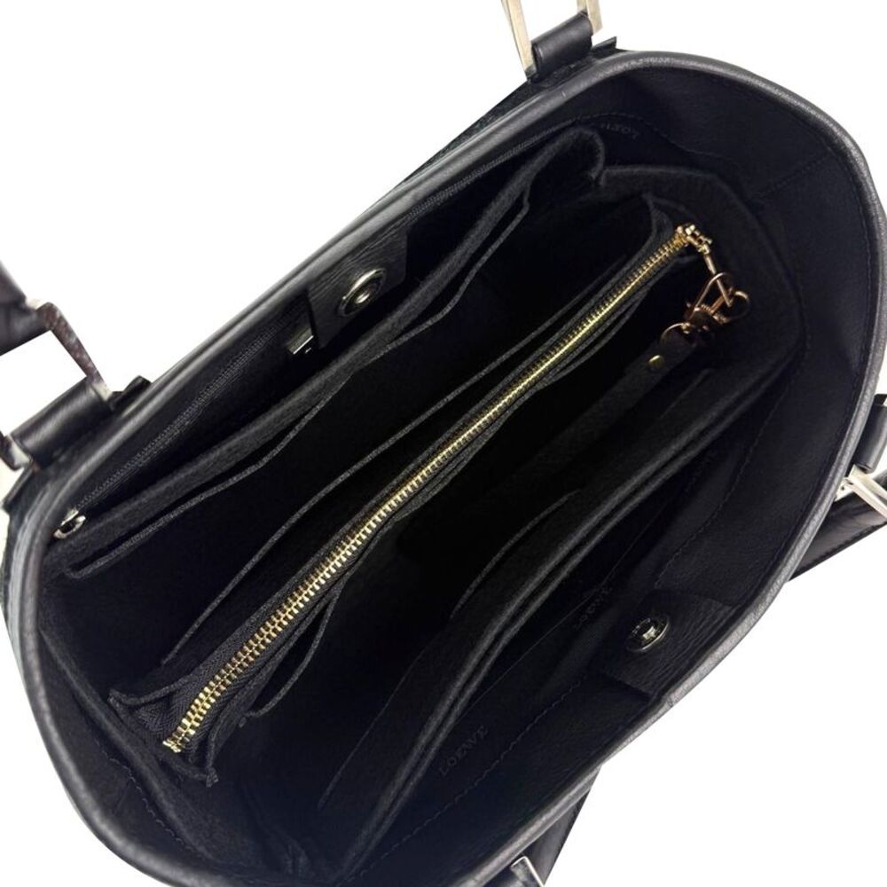 Loewe Amazona Fusta Black Suede Tote Bag - Picture 9 of 10